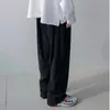 Hosen IEFB Herren Herbst Casual Plissee Hosen Koreanische Mode Flut Lose Gerade Breite Bein Elastische Dünne Schwarz Grau Hosen Streetwear