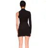 Vestidos casuais Mulheres Sexy One ombro Bandage Dress 2023 Hollow Out Clow Club Party Celebrity