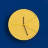 Wandklokken Esthetische Cement Gele Grote Klok Moderne Minimalistische 3d Mute Horloges Reloj Mesa Industriële Stijl Home Decor XF10YH