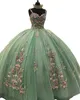 Sage Garden Quinceanera платье 2023 Контрастная цветочная вышива