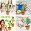 Plush Dolls Dancing Cactus Powtarzające się gadające zabawki elektroniczne zabawki mogą śpiewać rozjaśnioną baterię USB Bluetooth Wczesna edukacja Zabawny prezent 230530