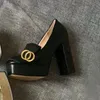 Wysokie obcasy designerskie buty super pięty buty butów klasyczny krowi batoniki Bankiet księżniczka metalowa klamra skórzana gęsta obcasy buty duży rozmiar 35-42 z pudełkiem