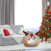 Letti per gatti Cuccia per cuccioli Nido per cuccia a forma di alce Caldo rimovibile a forma di gattino Impermeabile Antivento Natale Animali domestici Cuccia per dormire