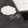 23SS Женские дизайнерские серьги -серьги -самеры светло -фиолетовый - кристально прозрачные серьги Сердека изящные серьгин