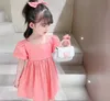 Girl's Dresses 2pc Bow+dress Baby Girls Clothes Summer Princess Dresses for Kids Cotton Cute Hairpin Bow Dress for Girls Baby Accessories AA230531