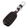 Leather Car Key Case For Volkswagen Jetta MK6 Tiguan Passat Golf POLO CC Bora 3 Buttons Folding Remote Fobs Cover