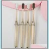 Porte-brosse à dents 5Pcs / Lot Adt Golden Handle Fashion Poils souples jetables pour El Gift Drop Delivery Home Garden Bath Bathroom A Dh3Z0