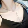Pendant Necklaces YUN RUO Arrival Rose Gold Color Adjustable Tiriangle Tassel Necklace Woman Fashion Titanium Steel Jewelry Never Fade