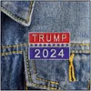 Partido Outros suprimentos para eventos Trump 2024 Broche de eleição presidencial dos EUA Campanha republicana patriótica Emblema de metal Drop Deliver Dhncr