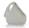 Diamond Clutch Evening Bags Chic Pearl Round Shoulder Bags For Women Handbags Wedding Party