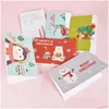 Greeting Cards Christmas Card Set Cartoon Printing Creative Lovely Holiday Gift Mes Blessing Envelope Stickers Vt1612 Drop Delivery Dhkg8