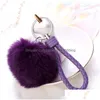 Autres Arts Et Métiers Lapin Boule De Fourrure Porte-clés Belle Porte-clés En Métal Doux Poms En Peluche Voiture Porte-clés Lage Anneau Sac Pendentif Vt1547 Drop Dhmtw