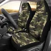 Bilstol täcker Army Green Camouflage Par 2 Front Cover för skyddstillbehör