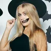 Tatuaże 5pcs Halloween tatuaż naklejka do twarzy naklejka usta zęby tatuaż naklejka wodoodporna ciemny wiatr zabawny makijaż tymczasowy tatuaż