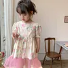 Vestidos de menina Crianças vestir vestido de mangas de bolha da garota 2023 verão novo bebê doce saia princesa vestido de festa para crianças menina aa230531