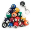 Sleutelringen kleurrijke biljart bal sleutelhanger set 16 pc's mini magische kettingballen achtball billards ketens accessoires 230531