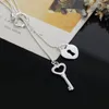 Kettingen 925 kleur zilveren merken hartvergrendeling sleutel ketting voor vrouwen mode luxe bruiloft feestje sieraden vakantie cadeau