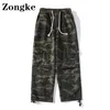 Pantalon Zongke Camouflage Cargo pantalon hommes vêtements Streetwear hommes Cargo pantalon Camo japonais mode pantalon hommes 3XL 2023 nouveautés