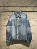 xinxinbuy Hommes designer Manteau Veste Paris Jacquard Lettre broderie denim manches longues femmes bleu noir blanc S-2XL