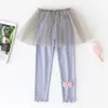 Roupas de grife para crianças meninas Calças culottes de verão Star Fairy Gaze Leggings Meias-calças de laço para crianças Calças respiráveis de criança com fio líquido Tutu Calças BC748