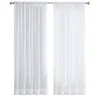 Curtain 2Pcs Super Soft Great Hand Feeling White Tulle Curtains For Living Room Decoration Modern Veil Chiffon Solid Sheer Voile