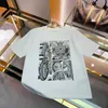 Tasarımcı Lüks Klasik Hermness Gömlek Yüksek kaliteli Warhorse H Baskı Siyah ve Beyaz Saf Pamuklu Büyük Boy Tişört Yaz Erkek Kadın Moda Trendi Hess T Shirt