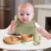 Cups Dishes Utensils Silicone Baby Feeding Set Baby Feeding Supplies Kids Bamboo Dinnerware With Cup Children's Dishes Bowl Stuff Tableware Gift Set 230530