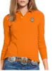 Shirts herfst dames revers poloshirt casual katoen longsleved mode slank logo dames hoogwaardige top vrouwelijke t shirt golftennis