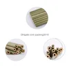 Canudos 12 pçs/conjunto de canudos de bambu reutilizáveis ecologicamente corretos para cozinha de festa adicionar escova limpa para ferramentas atacado conjunto de rua drop delivery hom dhfnq