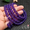 Hänge halsband original smycken violet chalcedony 108 Buddha pärlor halsband frostade indonesiska lila druvor blå skatt multi