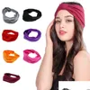 Andra evenemangsfest levererar retro mode breda fasta hårband elastiska stretch vridna knutna turban kvinnor flicka frisörande acce dhlui