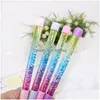 Ballpoint Pens Fairy Stick Gel Gel Blue Black Ink Drift Sand Glitter Cristal Creative Rainbow Ball Girl