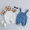 Nouveau costume d'été pour enfants vêtements pour bébés/enfants en bas âge chemise à manches courtes en coton enfants Gentleman Plaid Strap Shorts enfant en bas âge