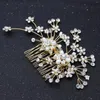 Hair Clips Rhinestone Flower Insert Combs Wedding Party Date Side Comb Styling Gift For Women & Girls TEN