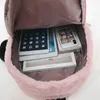 Bolsas escolares mochilas de pelúcia simples mochila de inverno para garotas adolescentes mochilas da faculdade Bolsa de mulheres