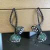 Dangle Earrings Bilincolor Fashion Green Lotus Seedpod With Butterfly Earring For Women Two Wear Ways