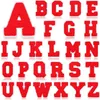 Notions 52 peças chenille letra ferro em remendos costurar em vermelho branco amarelo chenille patch A-Z alfabeto bordado apliques para suprimentos de bricolage