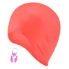 caps Long Hair Women's Ear Plug Nose Clip Large Silicone Waterproof Girl Swimming Pool Professional Diving Hat P230531