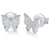 Stud Earrings CAOSHI Aesthetic Women's Butterfly For Wedding Delicate Design Dazzling Tiny Zirconia Temperament Sweet Girl Gift