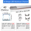 6.6ft/2Meter U Shape LED Aluminum Channel System with Milky Cover, End Caps and Mounting Clips, Aluminum Profile for LED Strip Light, Very Easy Installation crestech168
