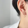 Hoop Earrings Small Disc For Women Minimalist Screw Rhinestone Imitation Pearl Ear Stud Buckle Jewelry Accessories
