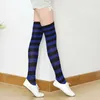 20% OFF Ribbon Factory Store Nouvelles couleurs de la mode japonaise rayures flamboyantes longues jambes Kawaii sexy chaussettes femmes sur le genou