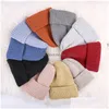 Autre Textile À La Maison De Haute Qualité Chapeau D'hiver Chaud Pour Femme Mode Bonbons Couleur Bonnet Chapeaux Doux Élastique Tricoté Laine Lady Casual Cap Dhohj