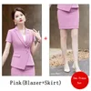 Two Piece Dress 2023 Style Summer Short Sleeve Women Formal Professional Business Work Wear Suits With Skirt And Tops OL Styles Career Set