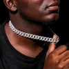 Offre spéciale chaîne à maillons cubains 18k or blanc véritable or Bracelet cubain plaqué 925 ruban Moissanite chaîne cubaine 15mm collier Hiphop