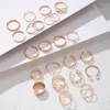 Cluster Rings Simple Pearl Stone Heart Joint Ring Sets For Women Men INS Butterfly Gold Color Jewelry Anillo 23pcs/sets 22727