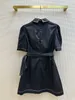 Gatastilklänningar Designer A-Line Dress Korean Girls 'Bubble Sleeve Clear Thread Design Short Denim Summer Boutique Women's N2K6