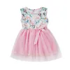 Flickans klänningar Baby Summer Toddler Kid Girls Dress Floral Fjäril