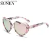 Gafas de sol polarizadas con forma de corazón para mujer a la moda, gafas de sol UV400 con montura degradada Vintage, gafas de sol para mujer con lentes rosas y verdes L230523