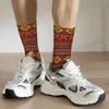 Herrensocken, Tribal, Ethnisch, Indiana, Herren, Damen, Polyester, lustig, fröhlich, braun, geometrisch, Neuheit, Frühling, Herbst, Winter, Geschenk